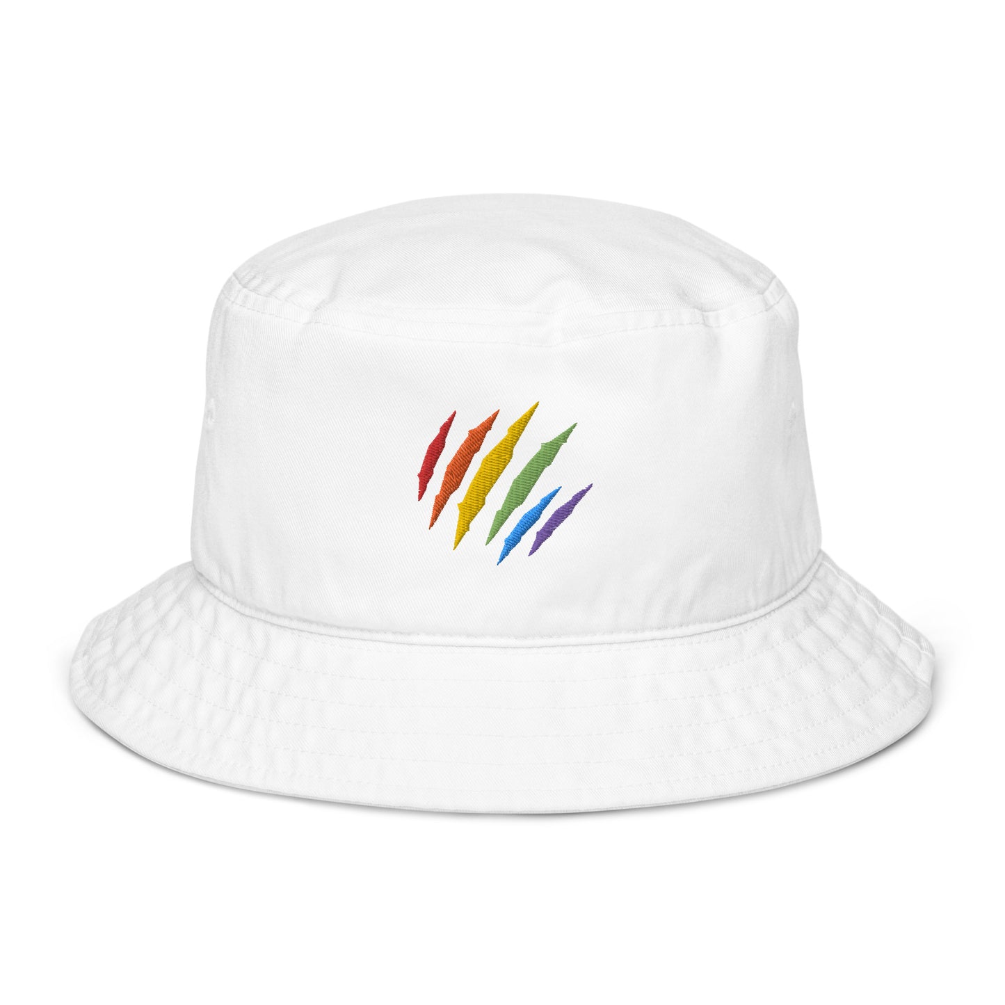 Organic Bucket Hat: Rainbow Mark