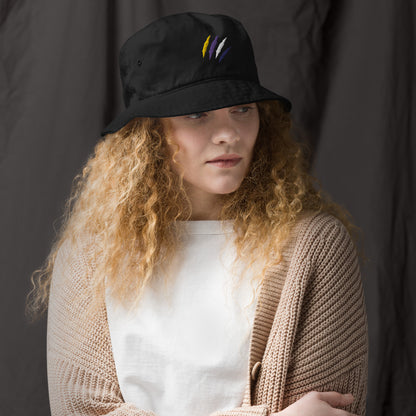 Organic Bucket Hat: Non-Binary Pride Mark