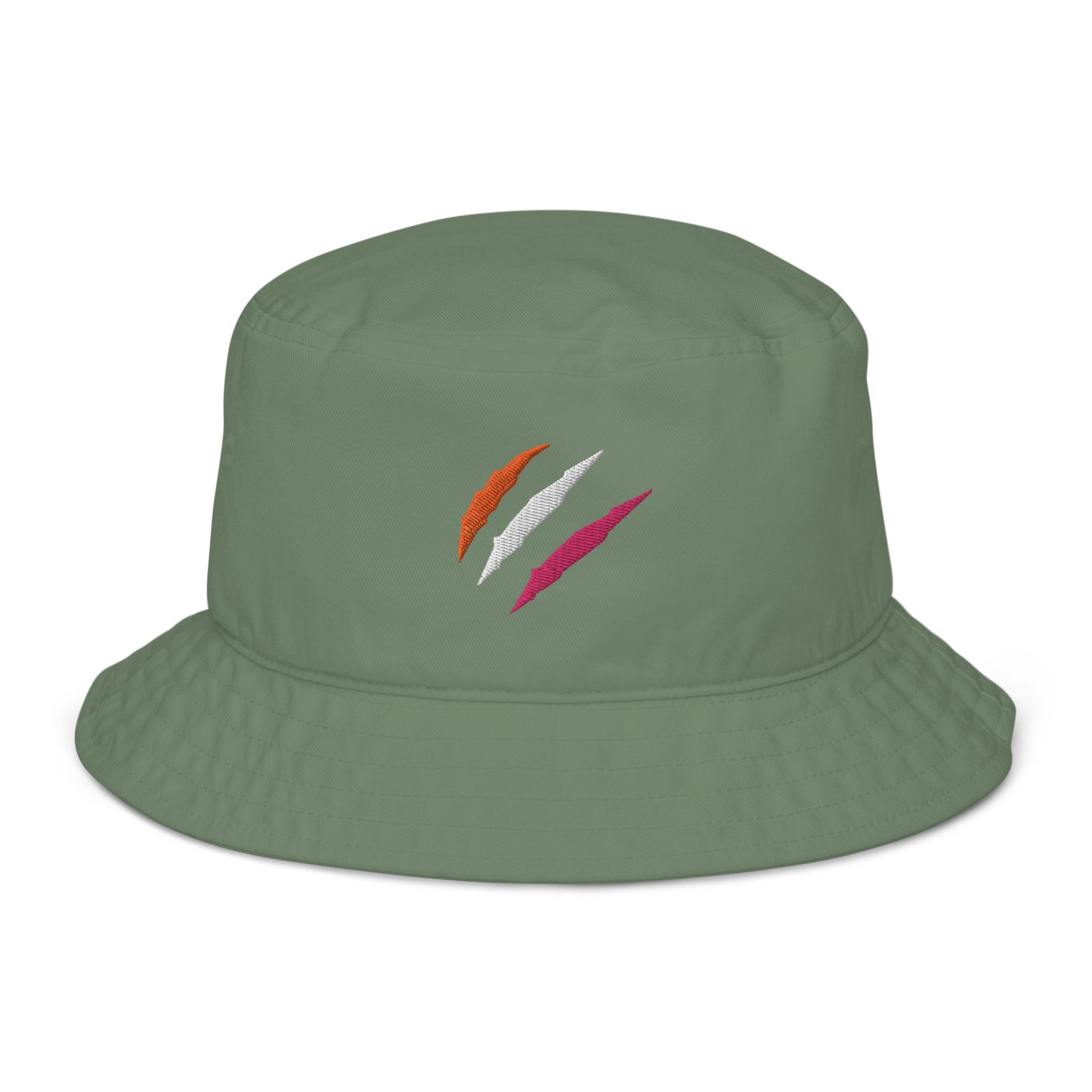 Organic Bucket Hat: Lesbian Pride Mark