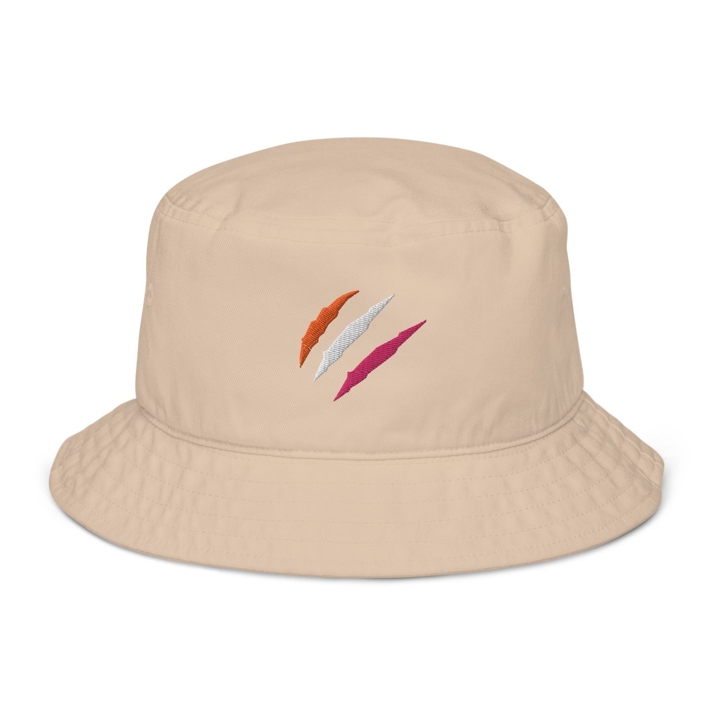 Organic Bucket Hat: Lesbian Pride Mark