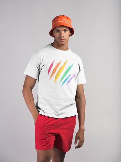 Organic Cotton T-shirt Print: Rainbow Pride Mark