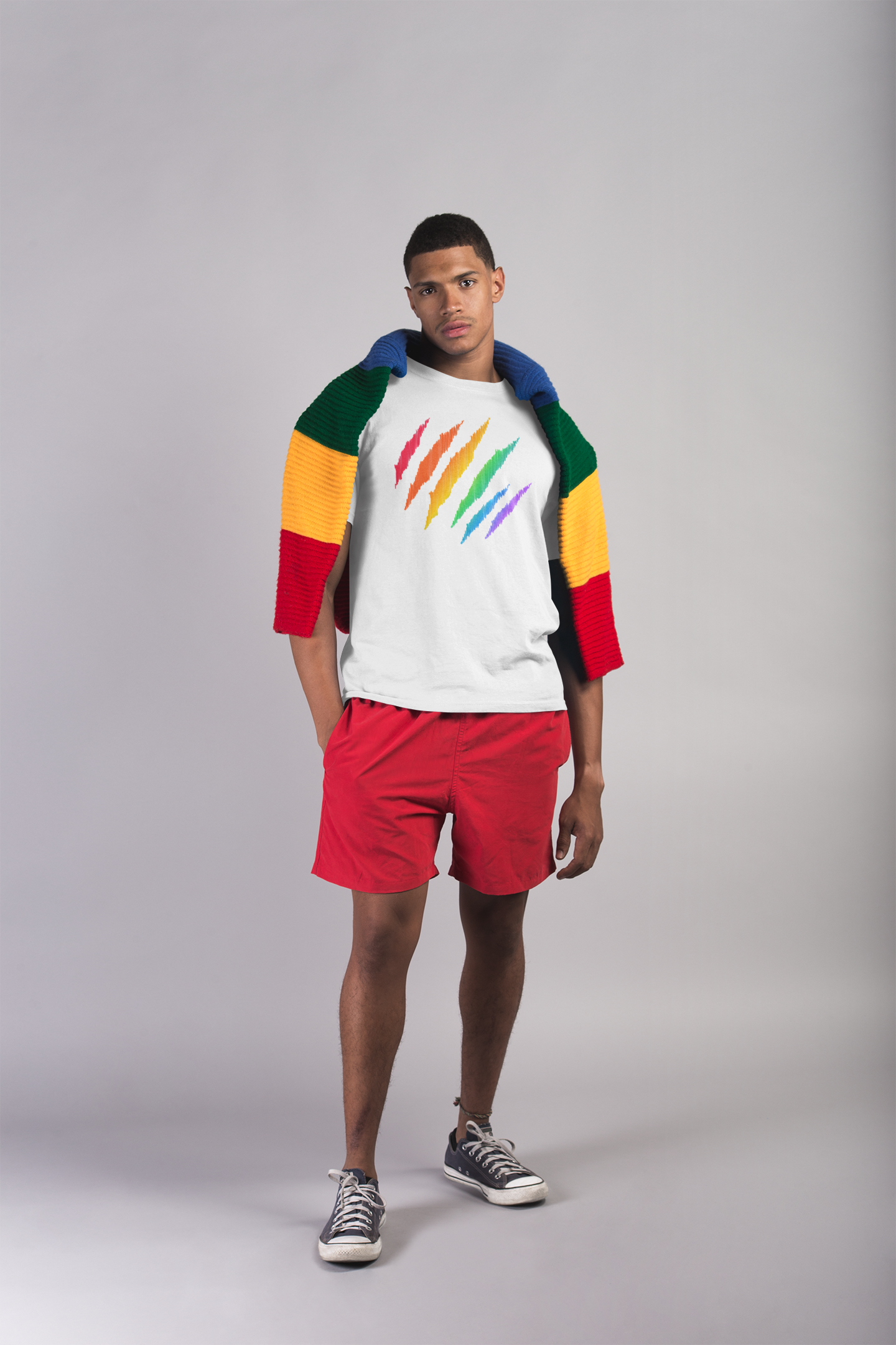 Organic Cotton T-shirt Print: Rainbow Pride Mark
