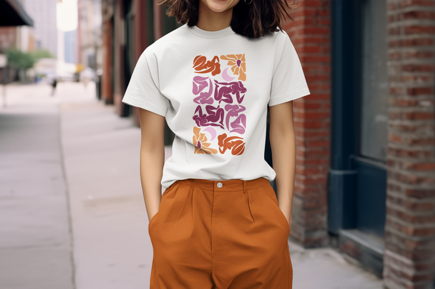 T-shirt en coton biologique : T-shirt imprimé mosaïque Matisse