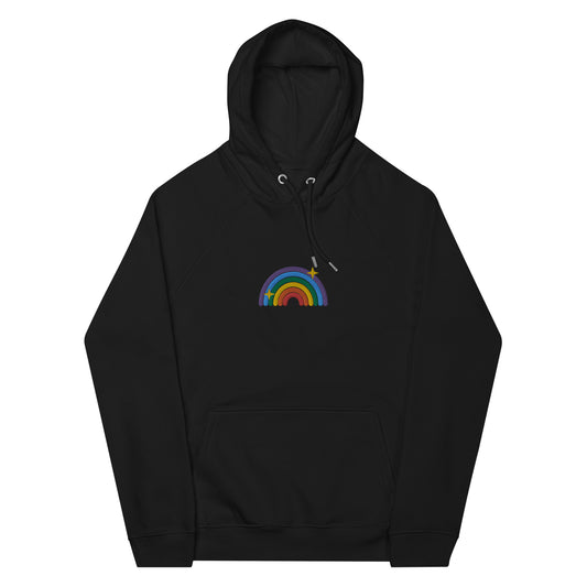 Eco Raglan Hoodie: Queer Rainbow