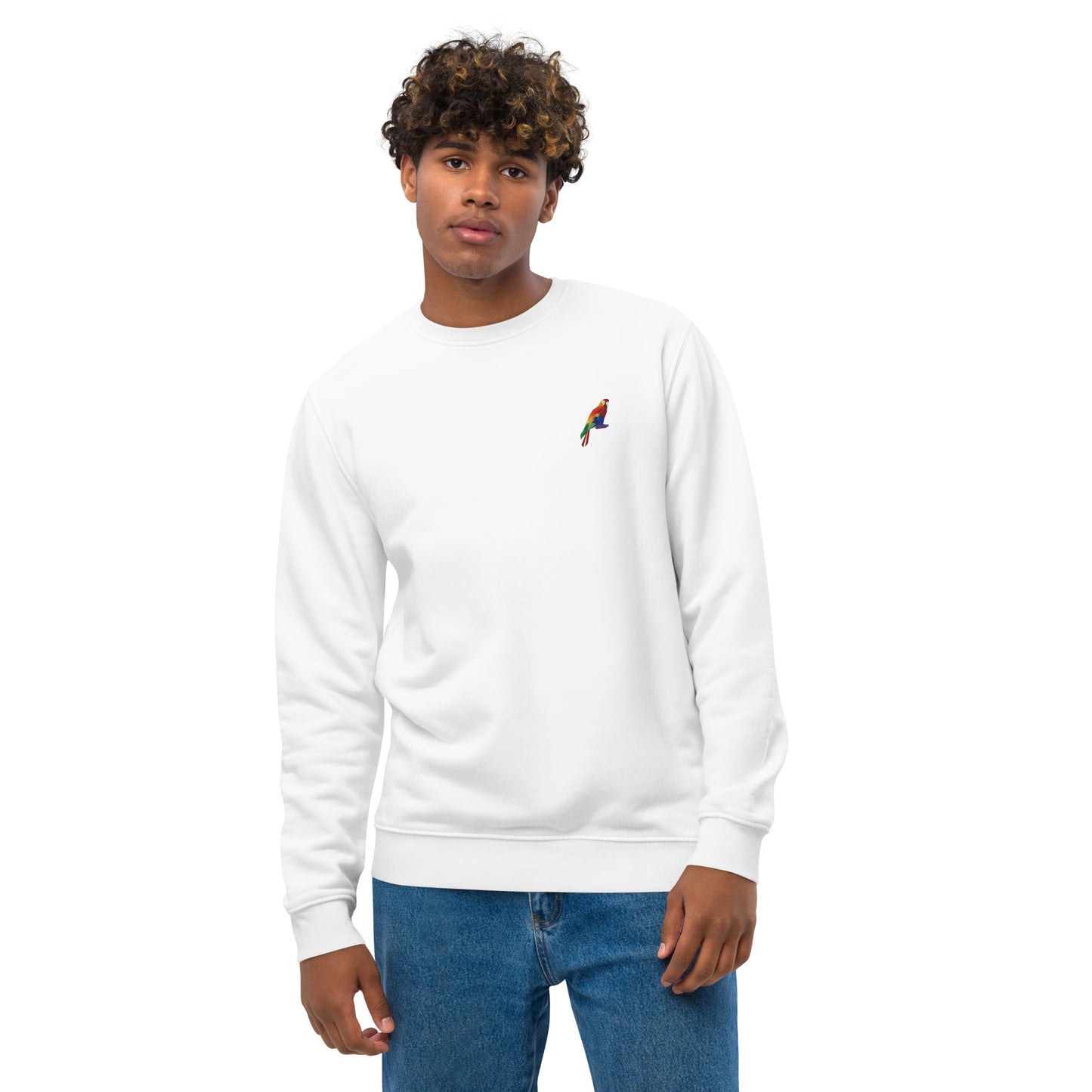 Eco Sweatshirt: Geometric Parrot