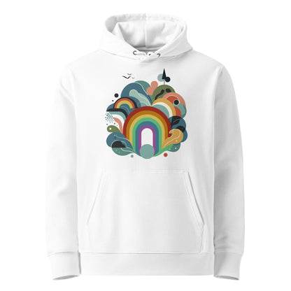 Eco Hoodie: Abstract Rainbow