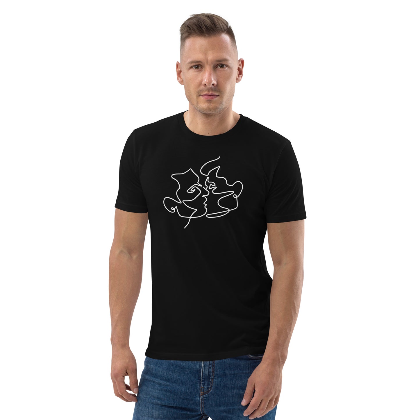 Organic Cotton T-shirt: Kiss Him Graphic Print