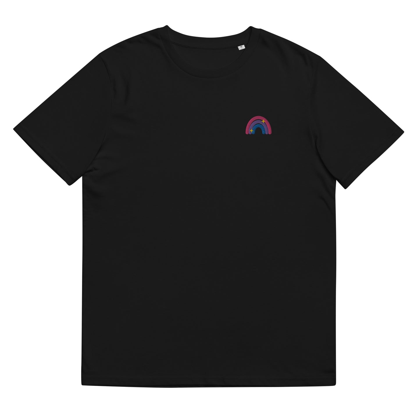 Organic Cotton T-shirt: Bisexual Rainbow Embroidery