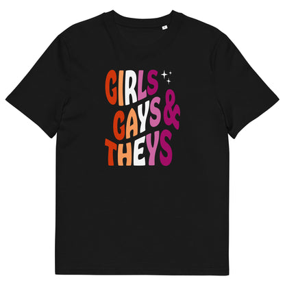 Organic Cotton T-shirt Print: Girls Gays & Theys