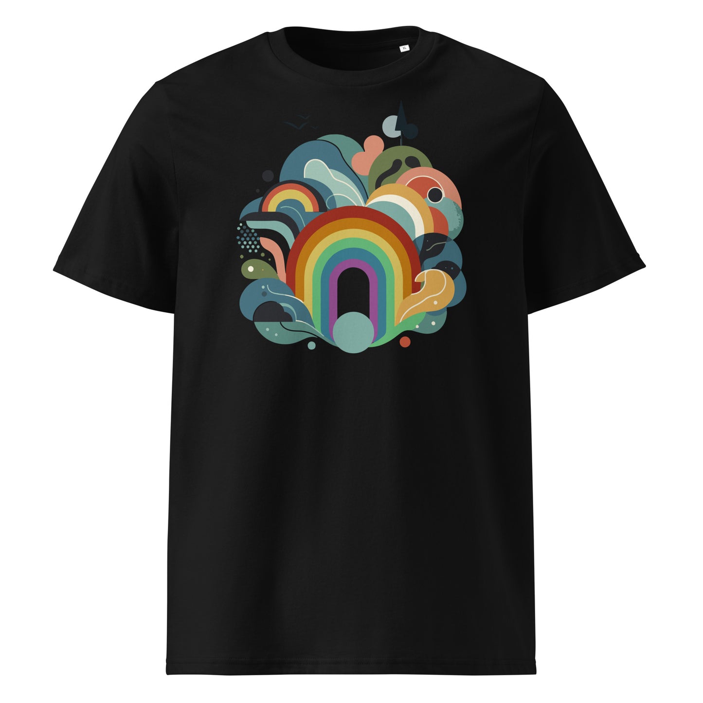 Organic Cotton T-shirt: Abstract Rainbow