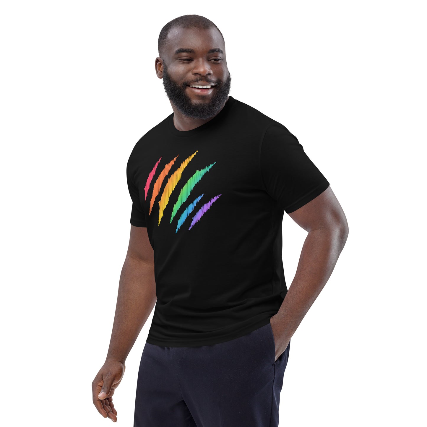 T-shirt en coton biologique imprimé : Rainbow Pride Mark