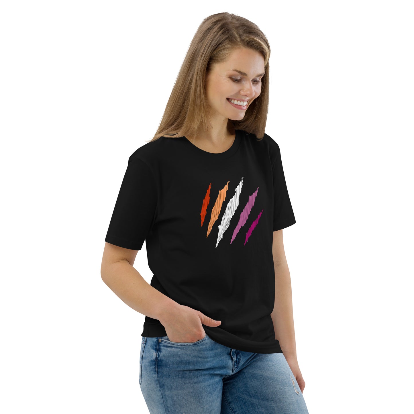 Organic Cotton T-shirt: Lesbian Mark Print