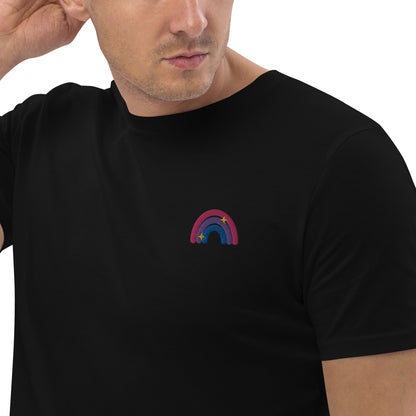 Organic Cotton T-shirt: Bisexual Rainbow Embroidery