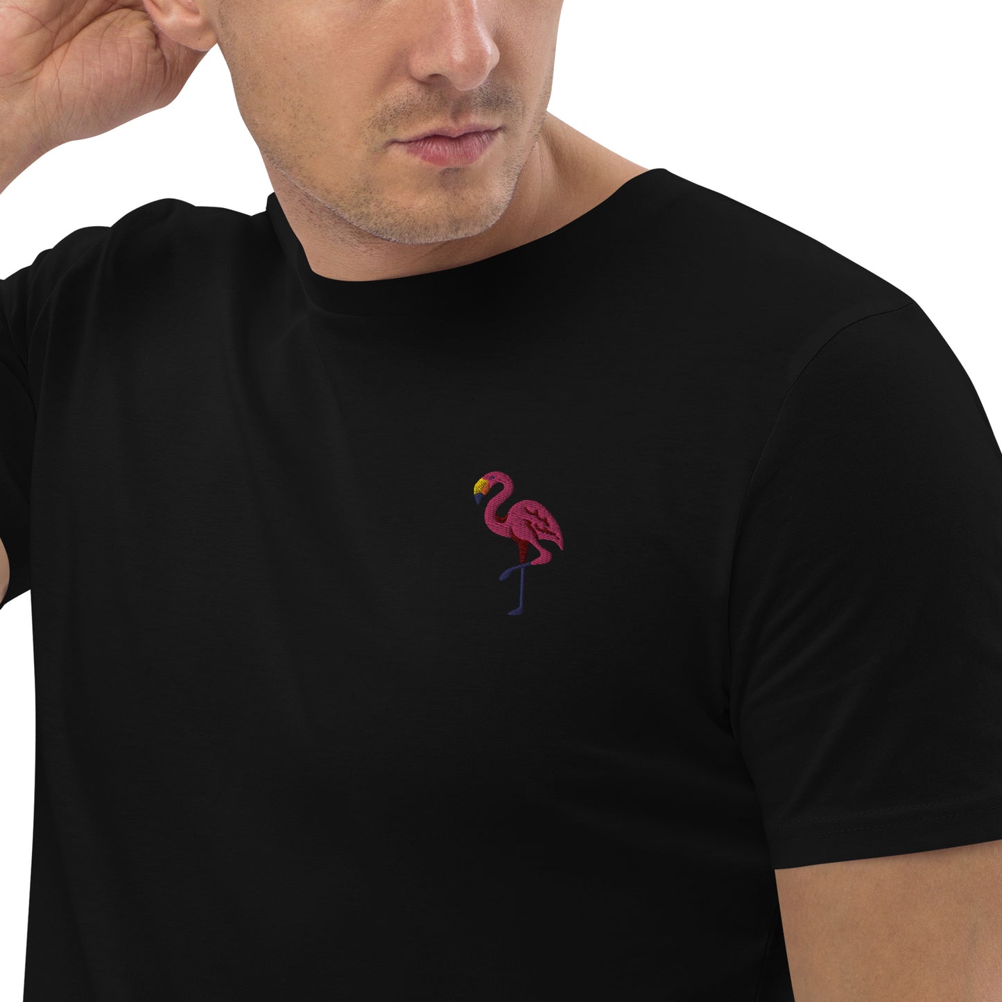 Organic cotton t-shirt: Pink flamingo