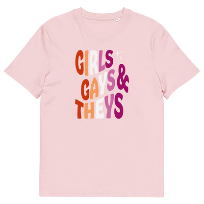 Organic Cotton T-shirt Print: Girls Gays & Theys