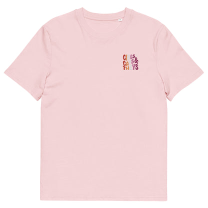 Organic Cotton T-shirt: Girls Gays & Theys (Lesbian Colors)