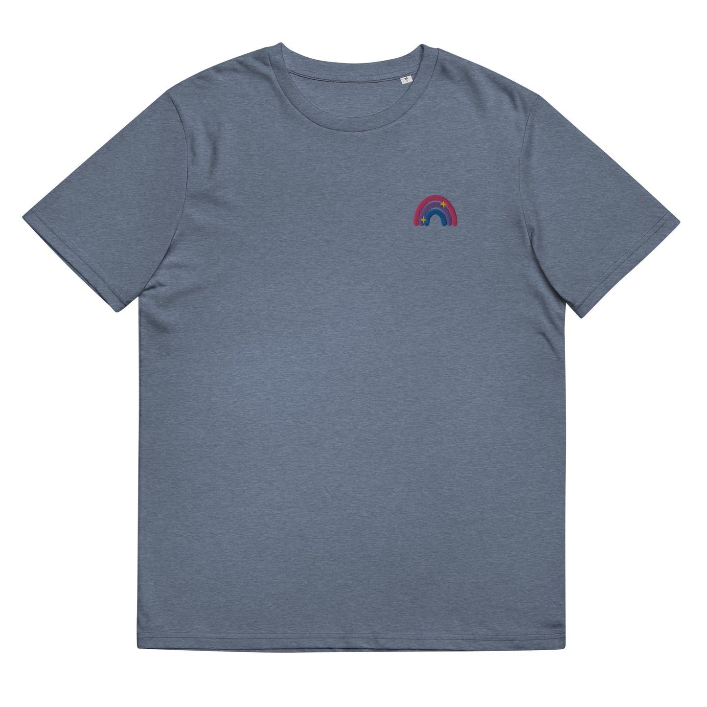 Organic Cotton T-shirt: Bisexual Rainbow Embroidery