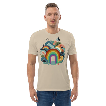 Organic Cotton T-shirt: Abstract Rainbow