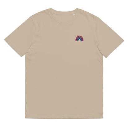 Organic Cotton T-shirt: Bisexual Rainbow Embroidery