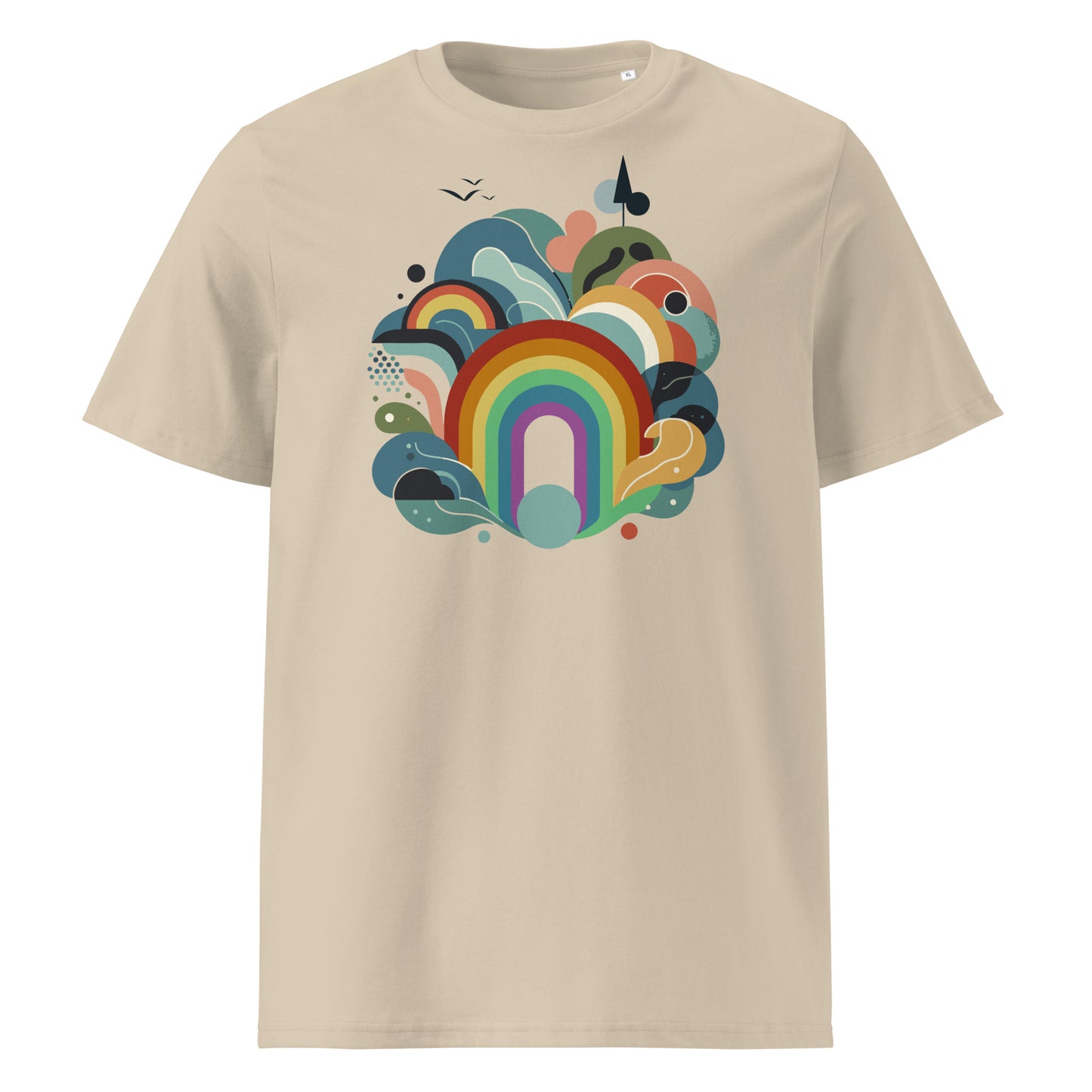 Organic Cotton T-shirt: Abstract Rainbow