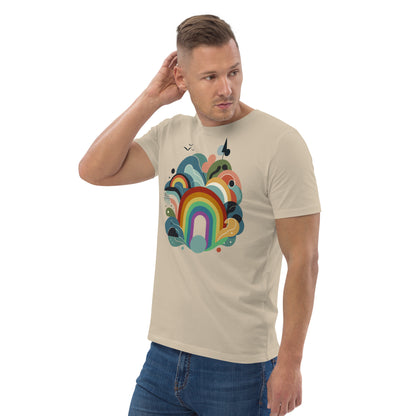 Organic Cotton T-shirt: Abstract Rainbow