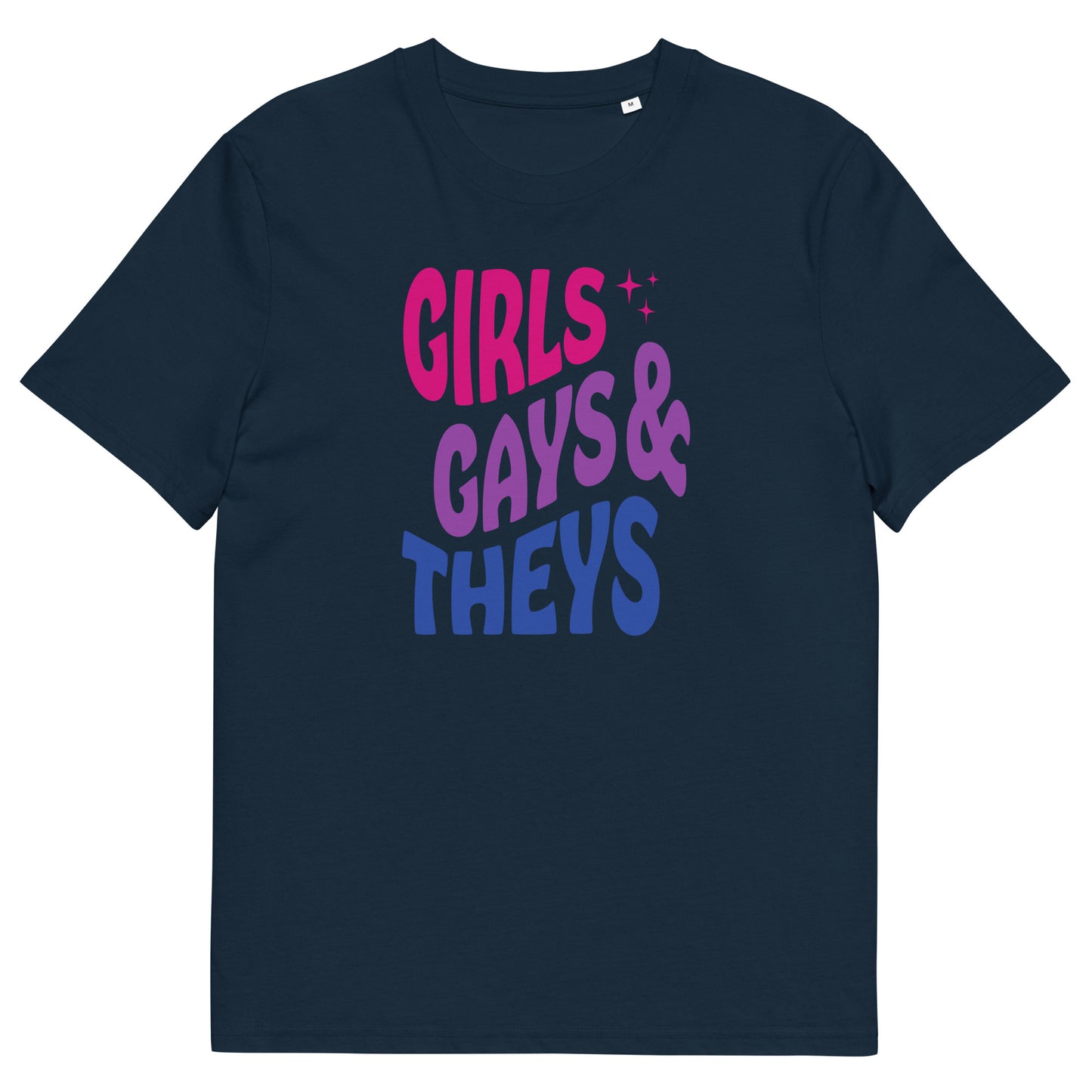 Organic Cotton T-shirt Print: Girls Gays & Theys (Bi)