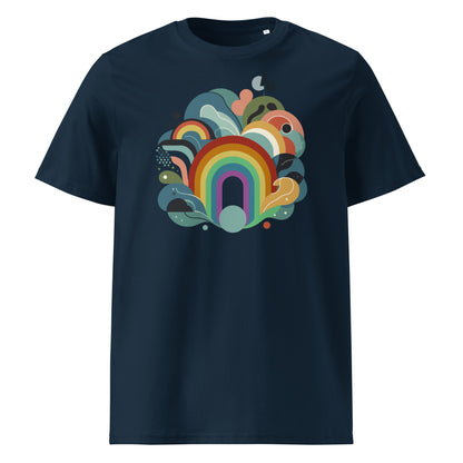 Organic Cotton T-shirt: Abstract Rainbow