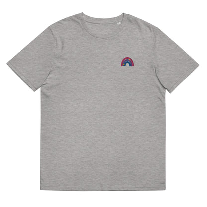 Organic Cotton T-shirt: Bisexual Rainbow Embroidery