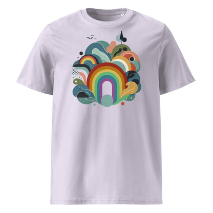 Organic Cotton T-shirt: Abstract Rainbow