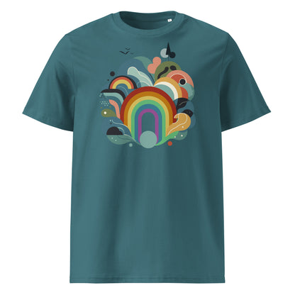 Organic Cotton T-shirt: Abstract Rainbow