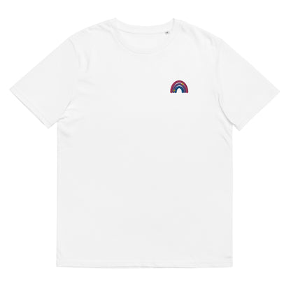 Organic Cotton T-shirt: Bisexual Rainbow Embroidery