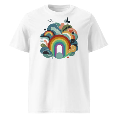 Organic Cotton T-shirt: Abstract Rainbow